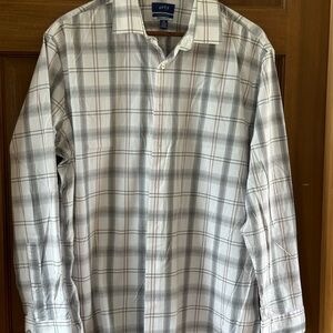 Mens Apt 9 Gray Plaid shirt 17- 17 1/2 XL